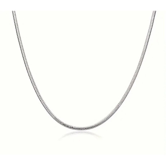 925 Sterling Silver Snake Bone Chain Bracelet and Necklce Set NWT Minimal Modern - Picture 4 of 5